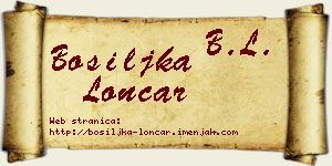 Bosiljka Lončar vizit kartica